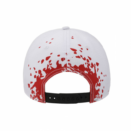 Friday the 13th Jason Bigface Flatbill Snapback Hat w/Blood Splatter